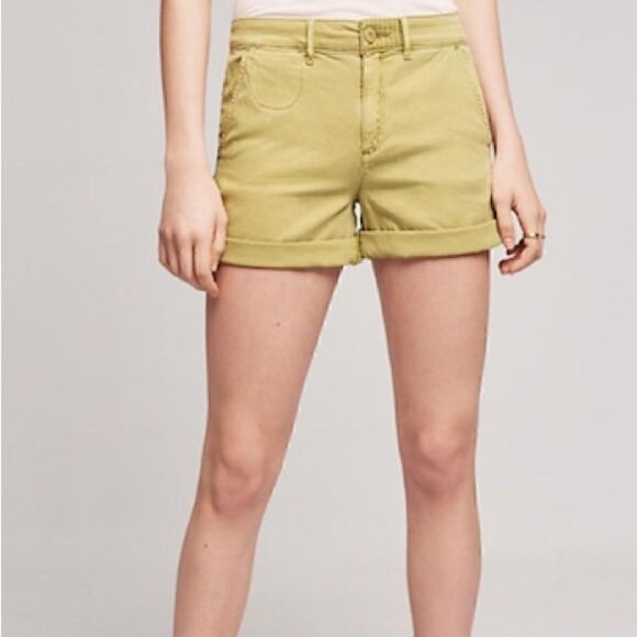 Anthropologie Pants - Anthropologie chino relaxed avacado green shorts NWT. 27